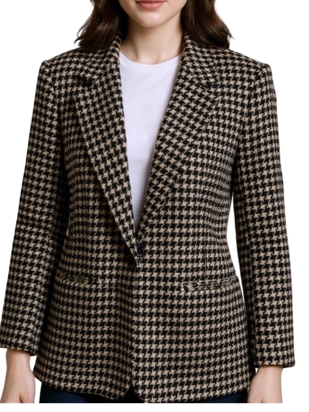 Vintage Alfred Dunner NWT Wool Blend Houndstooth Blazer